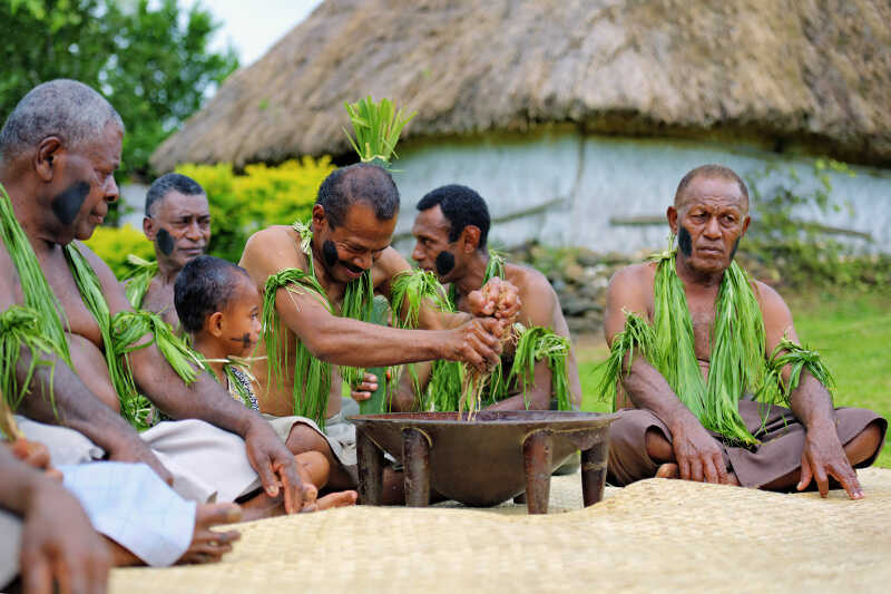 Kava Ceremony in Villages in Fiji